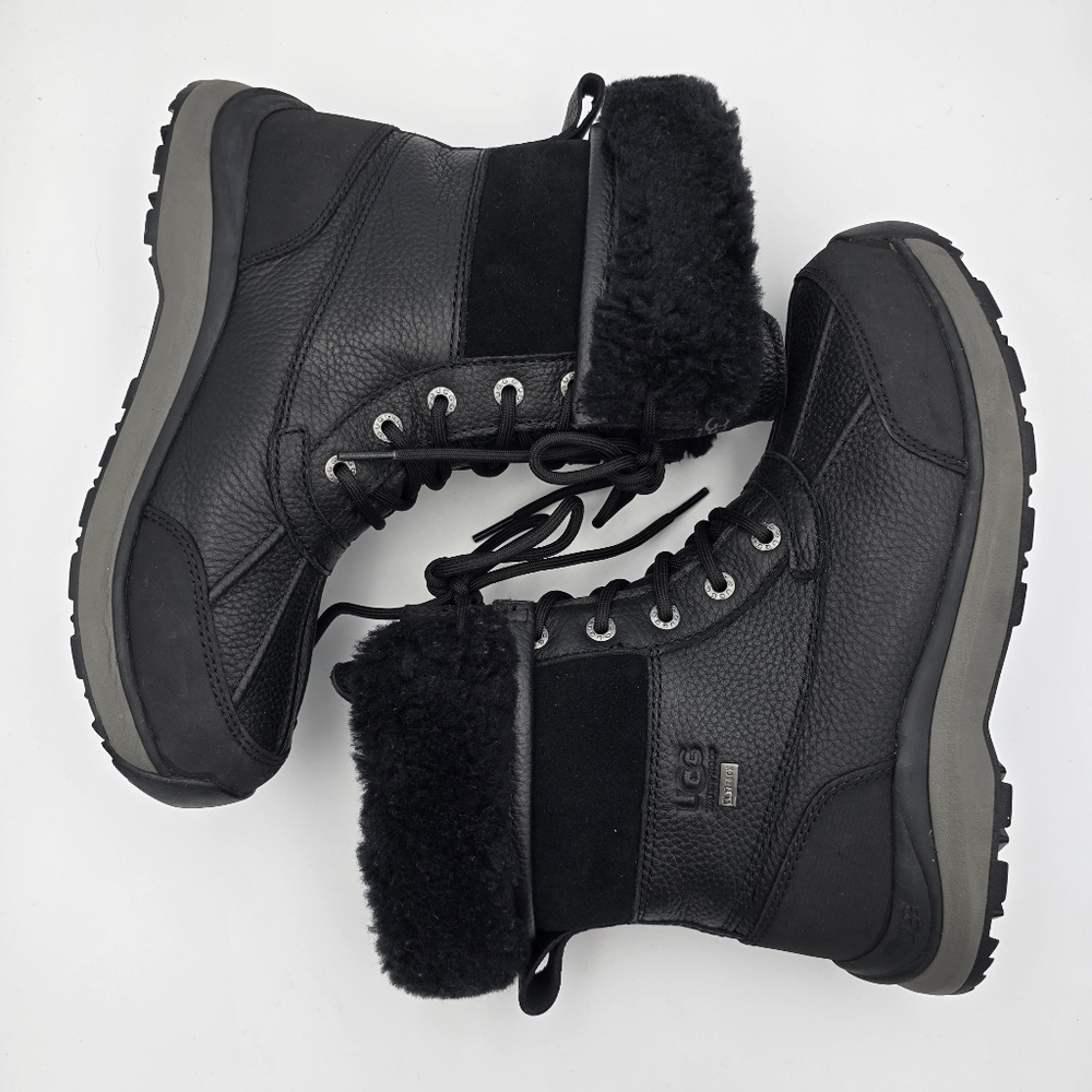 NWOT UGG Adirondack III Winter Waterproof Leather Snow Boots, Black, Women's 8.5 - Picture 15 of 16